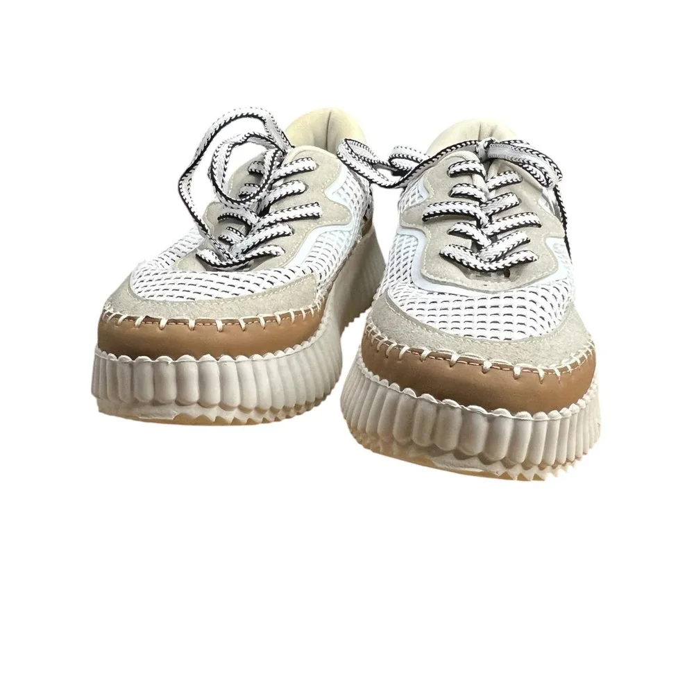 Hey Girl by Corkys Adventure 2 Platform Sneakers Tan Cream - Size 7